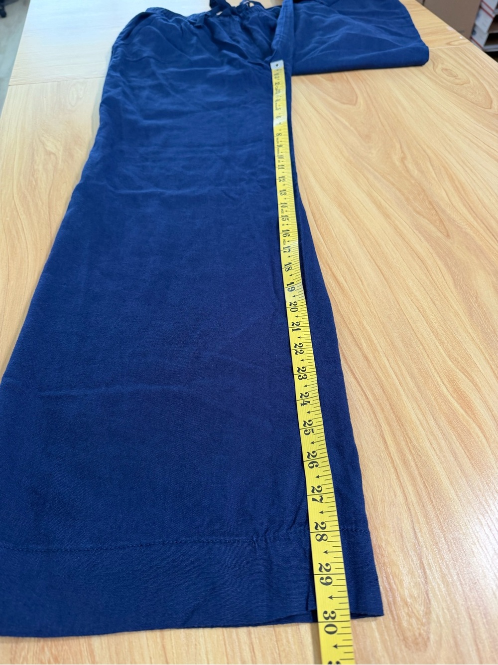 Briggs Womens Pull On Navy Linen Blend Wide Leg Pant Medium - Picture 10 of 11